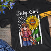 Personalized Hippie Girl And Sunflower America Flag T Shirt JN191 30O65 1