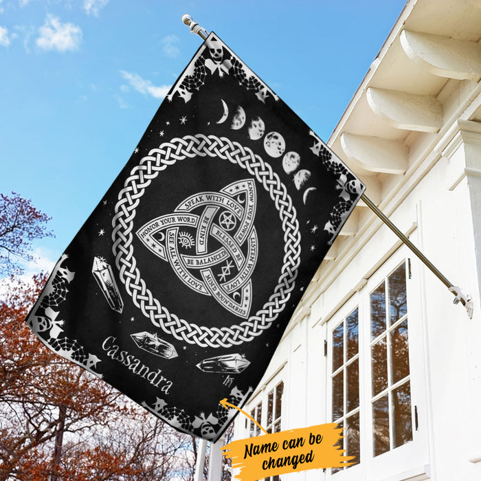 Personalized Halloween Good Witch Celtic Knot Flag JL171 67O34 1
