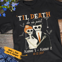 Personalized Halloween Skull Couple T Shirt SB231 85O53 thumb 1