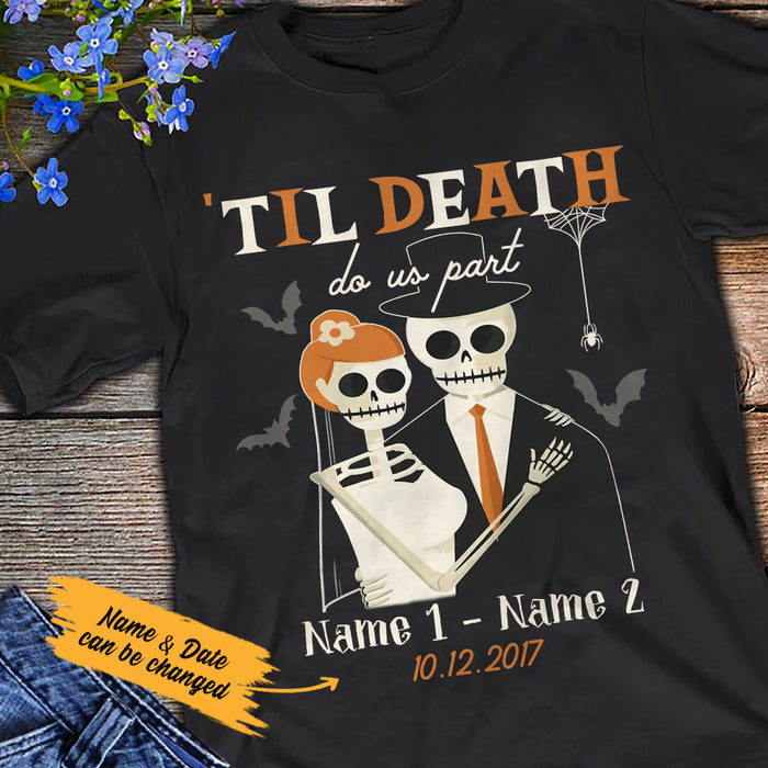 Personalized Halloween Skull Couple T Shirt SB231 85O53 1