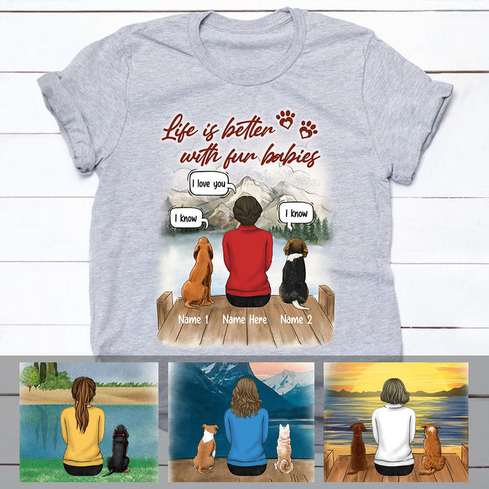Personalized Dog Mom Life Is Better With Fur Baby T Shirt AP65 67O60 1