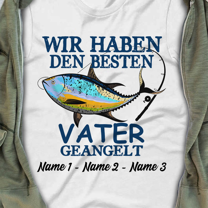 Personalized German Papa Angeln Fishing Dad T Shirt AP94 65O36 1