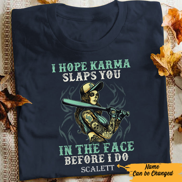 Personalized Karma Skull T Shirt JL244 85O57 1