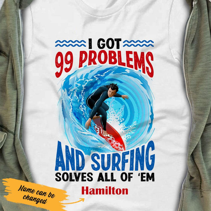 Personalized Surfing White T Shirt JN131 74O53 1