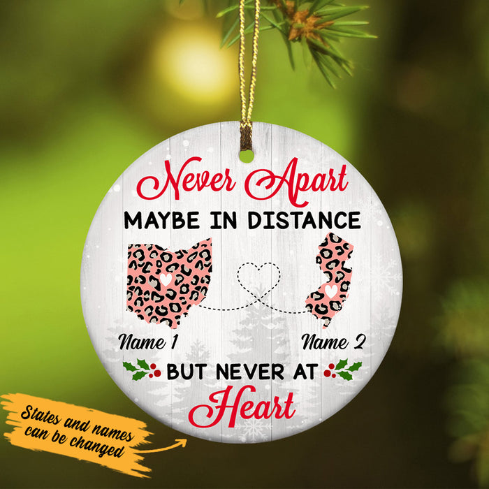 Personalized Never Apart Long Distance Leopard Ornament SB2442 30O47 1