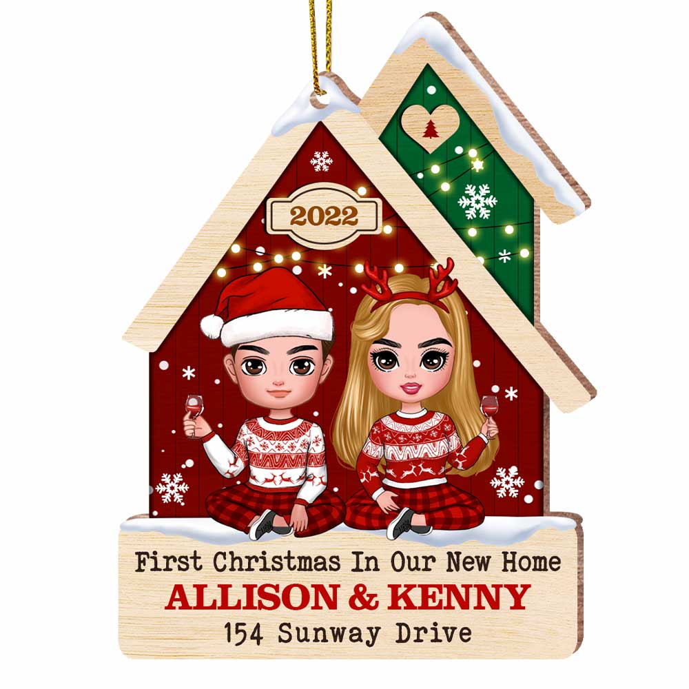 Personalized Family First Couple Christmas New Home Ornament SB284 32O47 Primary Mockup