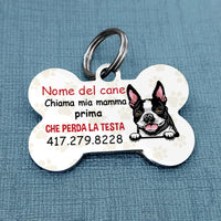 Personalized Dog Call My Mom Cane Italian Bone Pet Tag AP1211 30O34 thumb 1