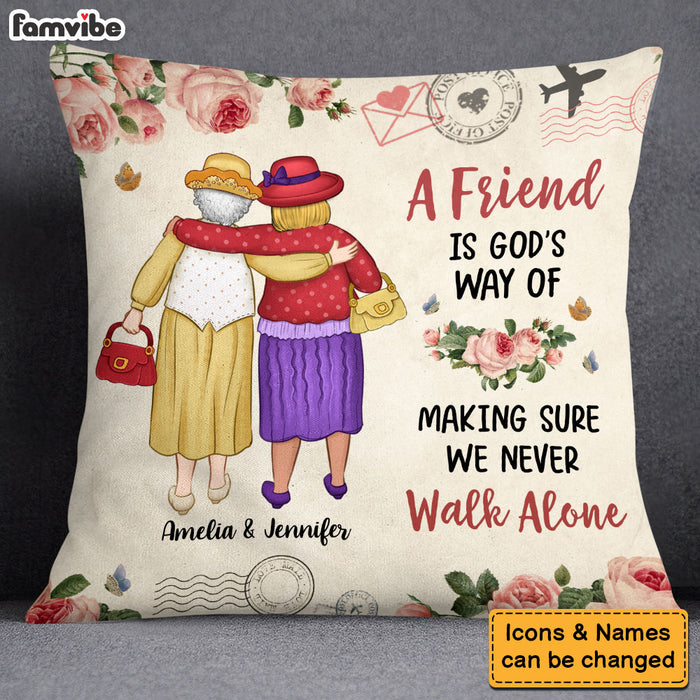Personalized Gift For Friends We Never Walk Alone Pillow 30620 1