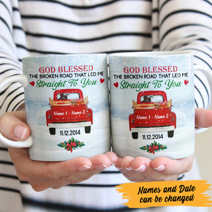 Personalized Love Couple Red Truck Christmas Mug OB171 87O47 1