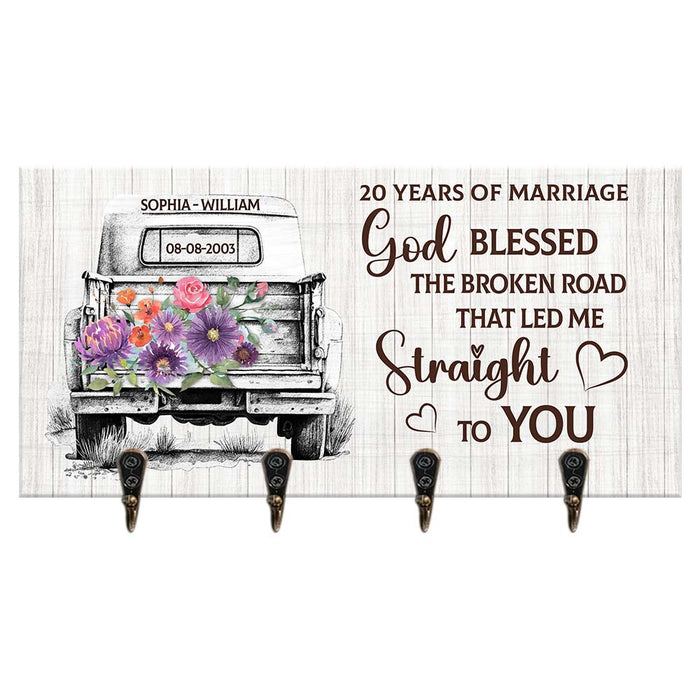 Personalized 20 Years Anniversary Couple Gift Key Holder 29035 1