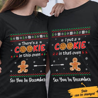 Personalized Love Couple Christmas Pregnancy Announcement Couple T Shirt OB53 87O57 thumb 1
