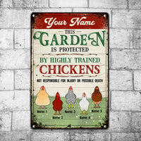 Personalized Garden Chicken Metal Sign JN303 95O57 thumb 1
