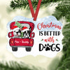 Personalized Dog Christmas Red Truck MDF Ornament NB41 26O57 1