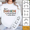 Personalized Gift For Dog Mom Wears Her Heart Unisex Sleeve Printed Standard Sweatshirt 31661 1