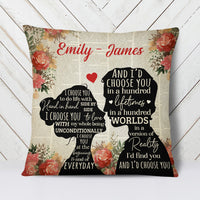 Personalized Valentine Couple I Choose You Pillow  JR112 81O34 (Insert Included) thumb 1