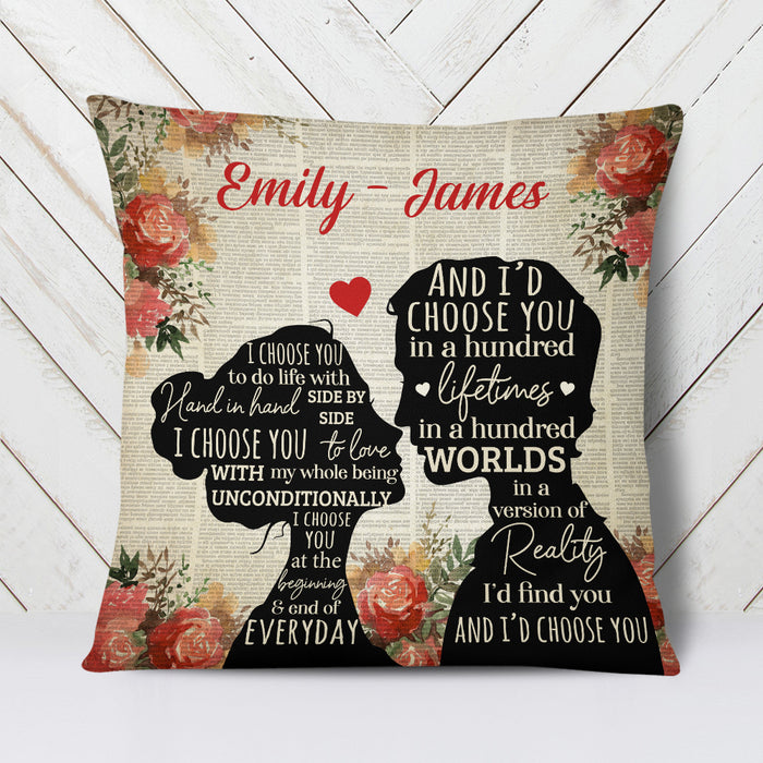 Personalized Valentine Couple I Choose You Pillow  JR112 81O34 (Insert Included) 1