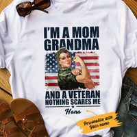 Personalized Mom Grandma Veteran White T Shirt JN51 66O53 thumb 1