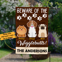 Personalized Dog Wigglebutts Garden Flag JL72 30O53 thumb 1