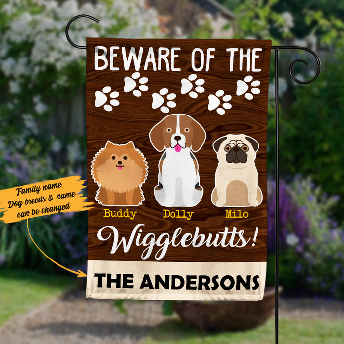 Personalized Dog Wigglebutts Garden Flag JL72 30O53 1