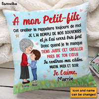 Personalized Gift For Grandson French À Mon Petit-fils Canvas Pillow 30394 thumb 1