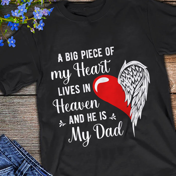 Dad Piece Of My Heart Memorial Dad T Shirt  DB239 81O58 1