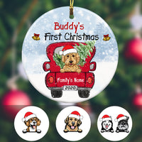 Personalized Dog First Christmas Red Truck  Ornament OB221 81O34 thumb 1