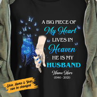 Personalized Widow Memorial Husband My Heart In Heaven T Shirt MR243 65O58 thumb 1