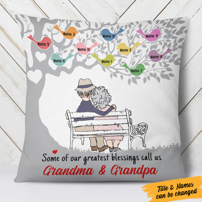 Personalized My Blessings Call Me Grandma Grandpa Pillow AP234 67O36 (Insert Included) 1