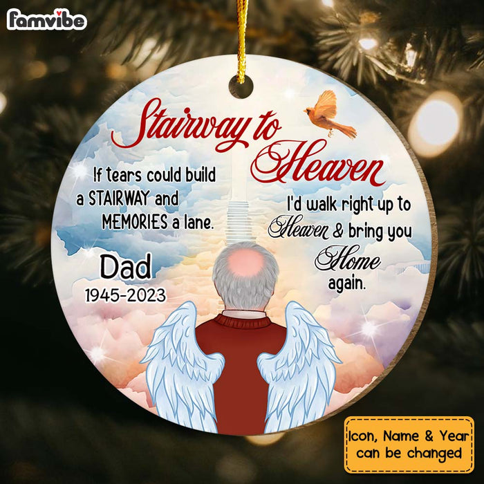 Personalized Memorial Gift Stairway To Heaven Circle Ornament 30090 1