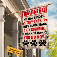 Personalized Dog Warning Garden Flag JL71 67O36 thumb 1