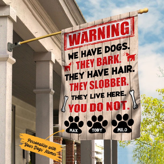 Personalized Dog Warning Garden Flag JL71 67O36 1