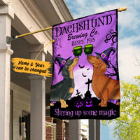 Personalized Dachshund Dog Brewing Company Halloween Flag AG171 87O34 thumb 1