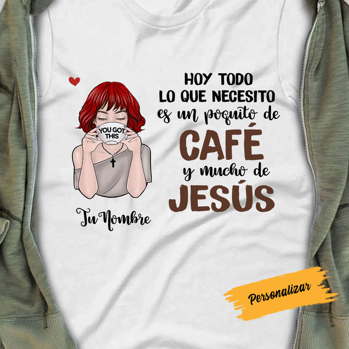 Personalized Coffee Jesus Girl Spanish Café Jesús BWA T Shirt AP1410 95O58 1