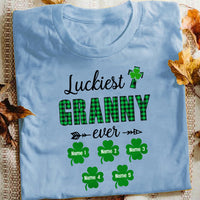 Personalized Luckiest Grandma Ever T Shirt JR291 30O57 thumb 1