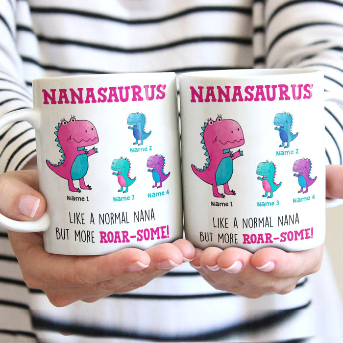 Personalized Roar Some Mom Grandma Dinosaur Mug MR61 95O58 1