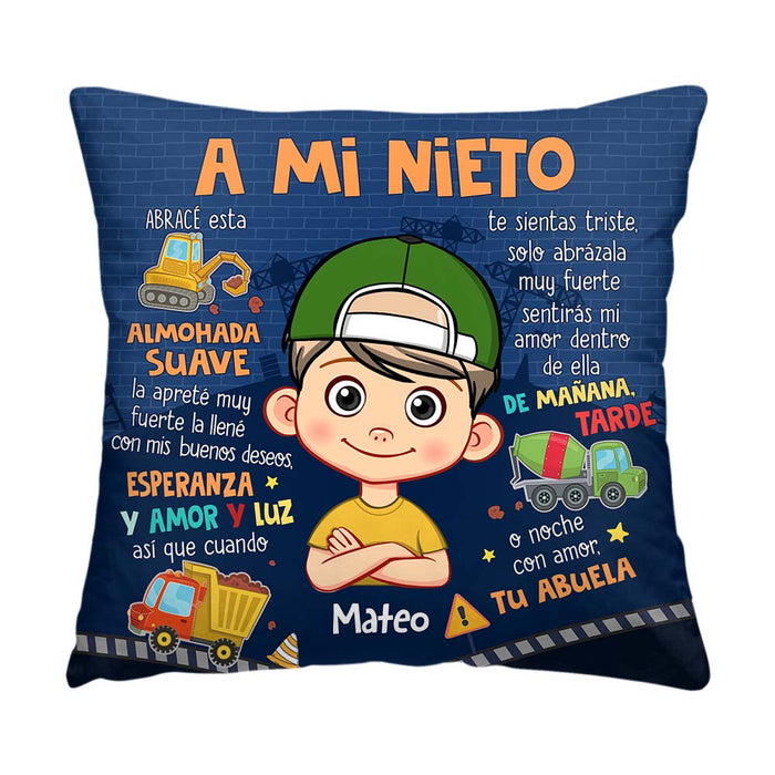Personalized Gift For Grandson Construction Spanish Pillow 31018 1