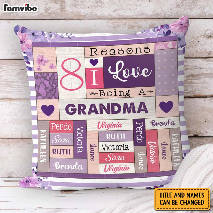 Personalized Gift For Grandma Reasons I Love Being A Grandma Pillow 30631 1