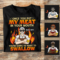 Personalized Dad Swallow Meat BBQ Grill T Shirt JL62 25O53 thumb 1