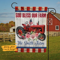 Personalized God Bless Our Farm Tractor Flag JL221 65O47 thumb 1