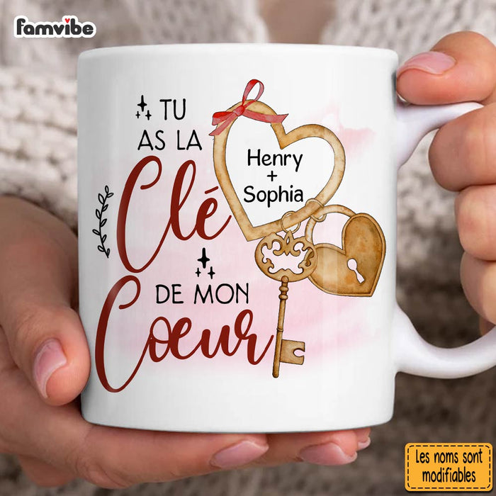 Personalized Couple French Tu As La Clé  De Mon Cœur Mug 30950 1