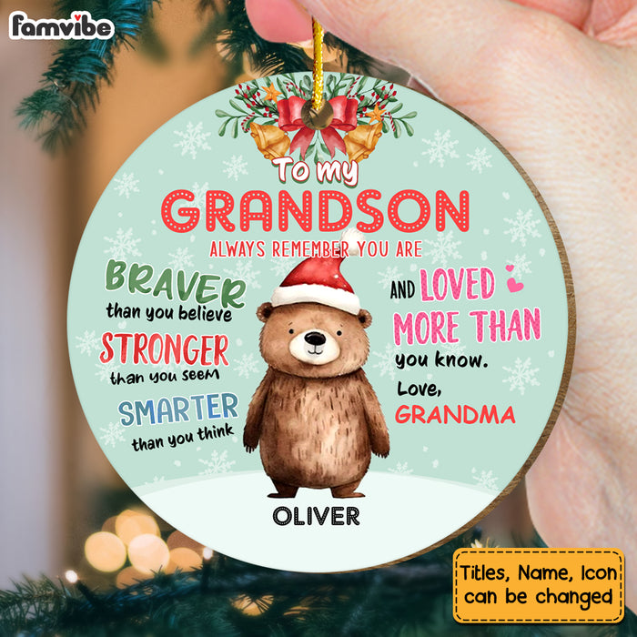 Personalized Christmas Gift For Grandson To My Grandson Circle Ornament 30388 1