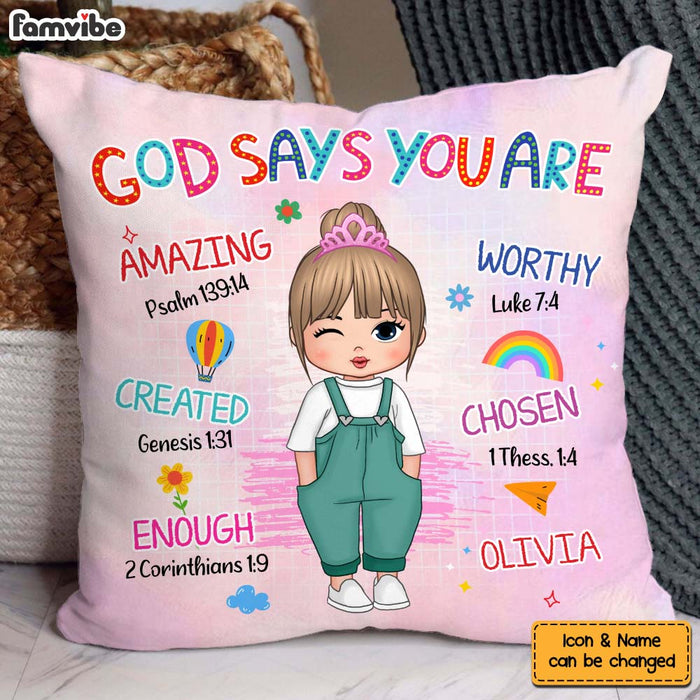 Personalized Birthday Gift For Granddaughter God Says I Am Pillow 31621 1