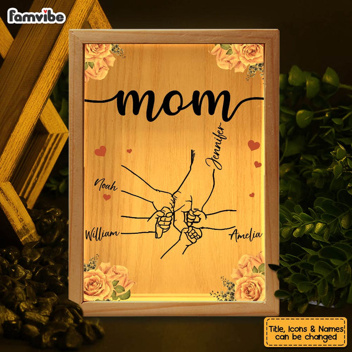 Personalized Gift For Mom Grandma Holding Mom's Hand Picture Frame Light Box 31532 1