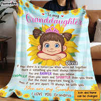 Personalized Gift For Granddaughter To My Granddaughter Sunflower Kid Blanket 31292 thumb 1