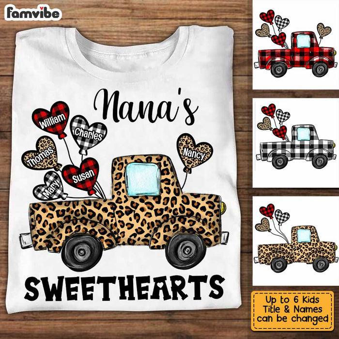 Personalized Grandma's Sweethearts Buffalo Plaid Truck Shirt - Hoodie - Sweatshirt OB254 30O34 1