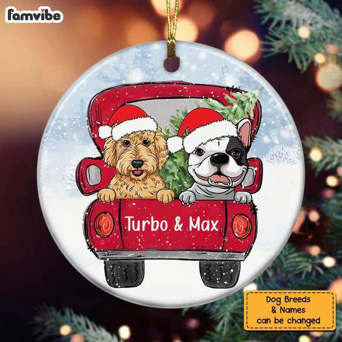 Personalized Dog Christmas Circle Ornament SB301 81O34 1