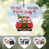 Personalized Dog Red Truck Jolly Christmas  Heart Ornament SOB191 87O58 1