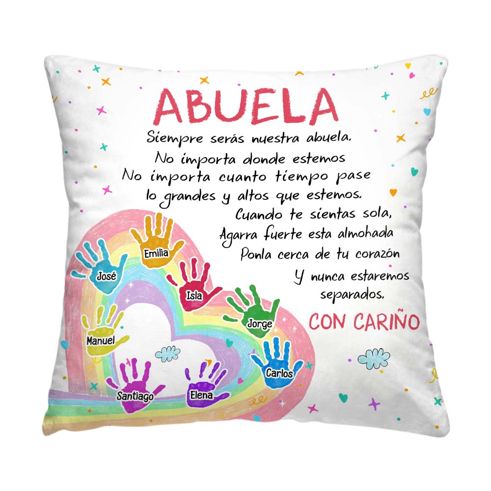 Personalized Gift For Grandma Abuela Spanish Handprints Pillow 30605 Primary Mockup