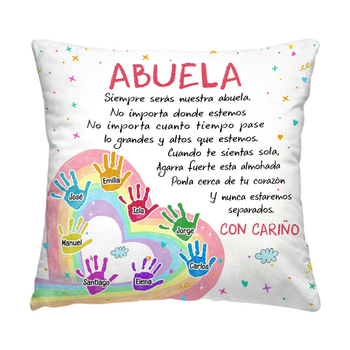 Personalized Gift For Grandma Abuela Spanish Handprints Pillow 30605 1