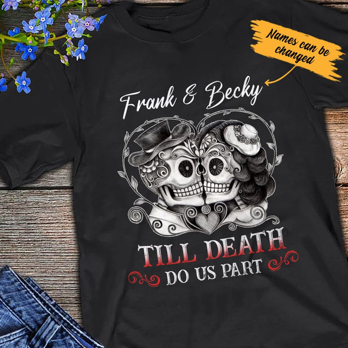 Personalized Skull Husband & Wife T Shirt JN166 95O34 1